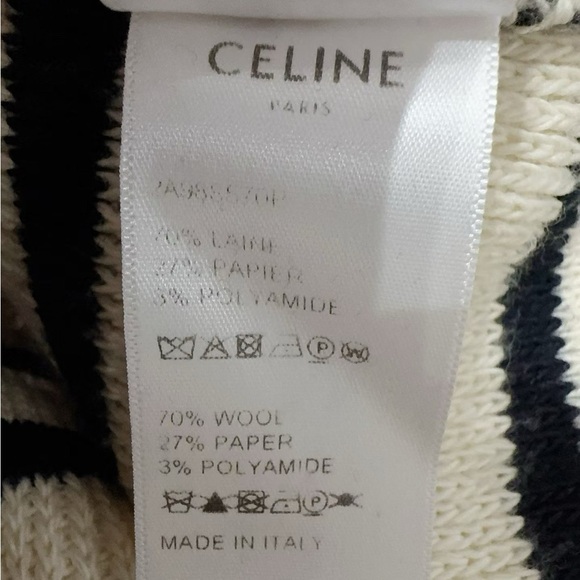 🚩steal Authentic Celine Navy and White Striped Sweater - Picture 6 of 6